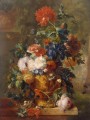 Gemälde Blumen mit Statuen Jan van Huysum